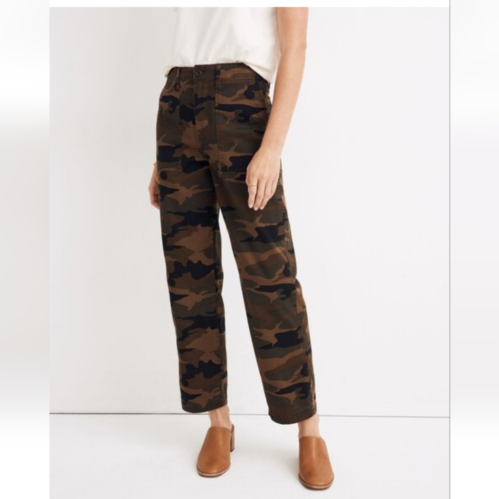 Madewell Griff Fatigue Straight Crop Camo Pant Size 29
